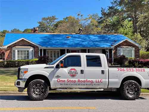 one stop roofing truck